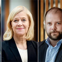 Eva Glückman, vd Grafiska Företagen, Lena-Liisa Tengblad, vd Gröna arbetsgivare, och Erik Haara, vd Trä- och Möbelföretagen.